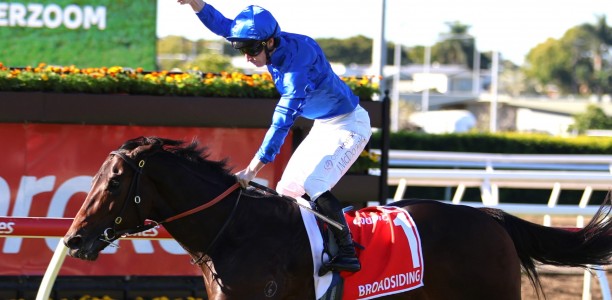 Broadsiding odds on to win the Caulfield Guineas