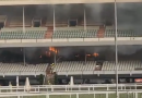 Caulfield Racecourse grandstand engulfed in early morning blaze