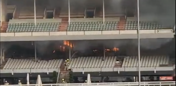 Caulfield Racecourse grandstand engulfed in early morning blaze